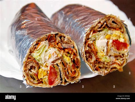 durum kebab seen ready to serve Stock Photo: 69313162 - Alamy