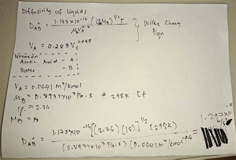 [Solved] I need help with this problem and Diffusivity units needs to ...