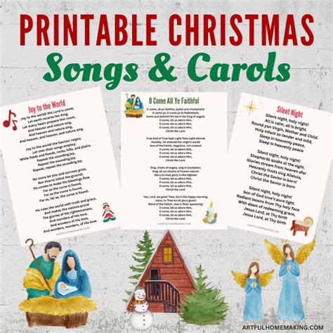 15 Free Printable Christmas Songs and Carols - Artful Homemaking