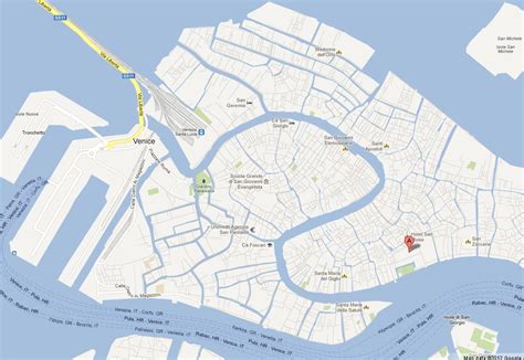 St Mark’s Square on Map of Venice