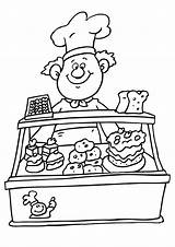 Coloring picture Of Baker  Child sketch template