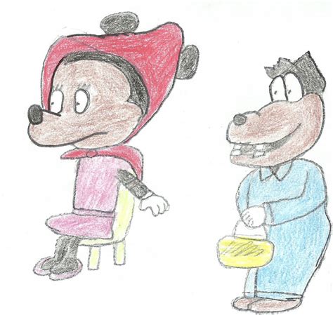 minnie red riding hood with pete by darkc3po on DeviantArt