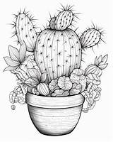 Printable Cactus Coloring Pages sketch template
