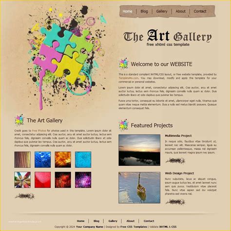 Art Gallery Websites Templates Free Of Best Art Gallery Website Template Design Psd for Sale ...