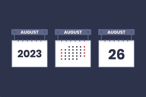 2023 calendar design August 26 icon. 26th August calendar schedule ...