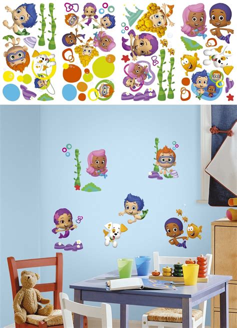 Bedroom Playroom and Dorm D cor 115970: New Bubble Guppies Wall Decals Nickelodeon Stickers Kids ...