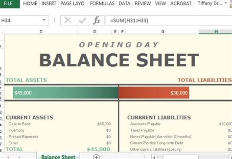 Weekly Balance Sheet Template ~ MS Excel Templates