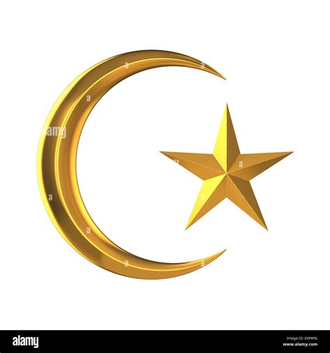 3d Islamic star and crescent moon symbol Stock Photo - Alamy