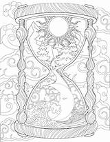 Ornate Hourglass Drawing sketch template
