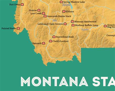Montana State Parks Map 11x14 Print - Best Maps Ever