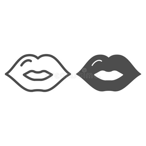 Lips Thin Line Icon. Kiss Vector Illustration Isolated On White. Mouth Outline Style Design ...