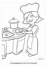 Girl Cooking Coloring Page sketch template