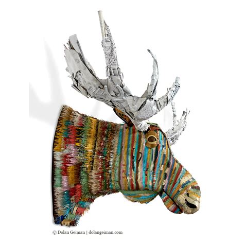 Colorful Faux Taxidermy Bull Moose Metal Wall Sculpture | Dolan Geiman