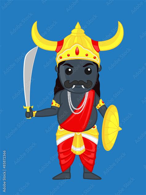 Cartoon Ravan - Sri Lankan God Stock Vector | Adobe Stock