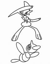 Mega Gallade Pokemon Coloring Page Free Pok Sketch Coloring sketch template