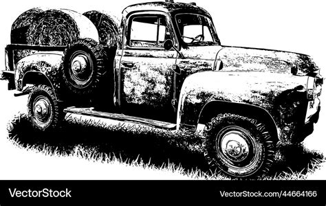 Vintage farm truck Royalty Free Vector Image - VectorStock