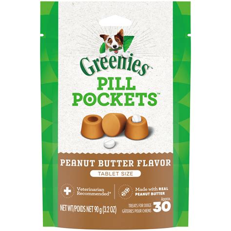 Greenies Pill Pockets with Real Peanut Butter Tablet Size Natural Soft ...