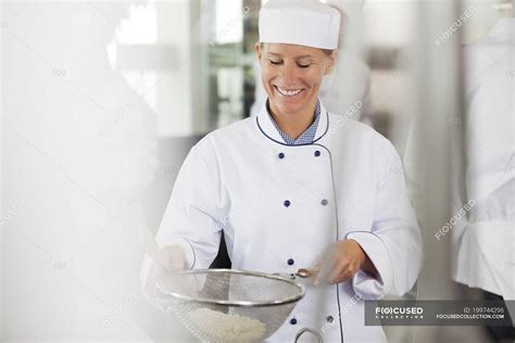 Chef baking in restaurant kitchen — work, inside - Stock Photo | #199744296