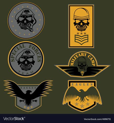 Special unit military emblem set design template Vector Image