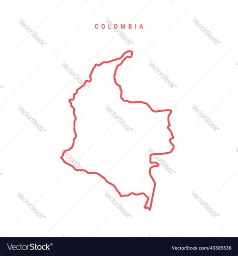 Colombia editable outline map Royalty Free Vector Image