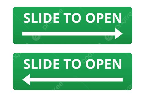 Slide Left And Right To Open Sign With Arrow In Green White Colors Vector, Slide Left And Right ...