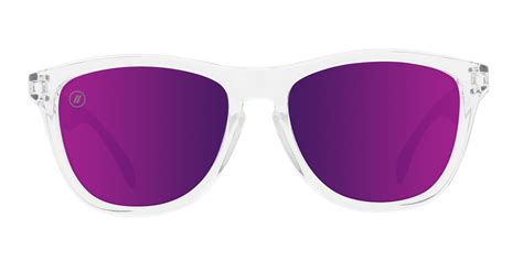 Arctic Fame Round Sunglasses - Polarised Purple Lens & Clear Frame