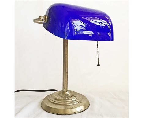 Vintage Blue Glass Lamp Desk Table Silver Fluted Base | Etsy | Blue glass lamp, Lamp, Glass lamp