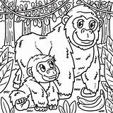 Mother Gorilla And Baby Coloring Page 17000423 Vector Art At  sketch template
