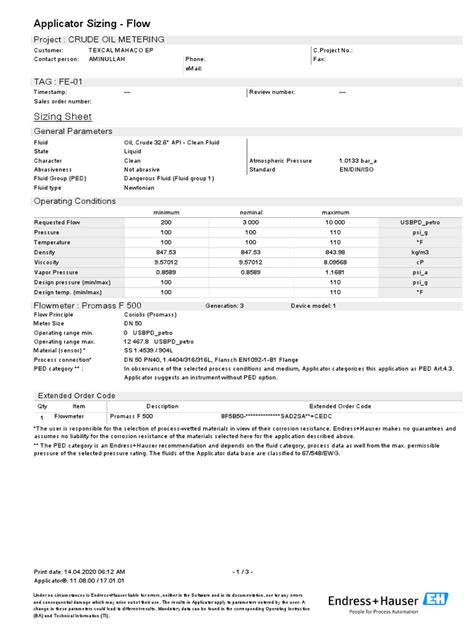 Coriolis Meter Sizing Calculation | PDF | Flow Measurement | Viscosity