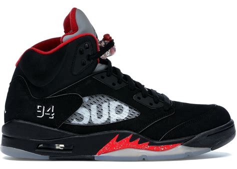 Jordan 5 Retro Supreme Black Men's - 824371-001 - US