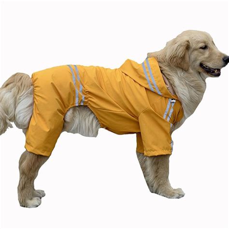 2021 Large Dog Raincoat Clothes Waterproof Rain Jacket Jumpsuit For Big Dogs Golden Retriever ...