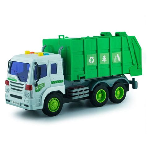 [41% OFF] 2021 Friction Powered Garbage Truck Toy With Lights And ...