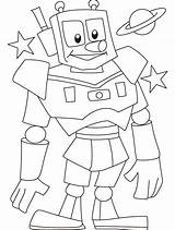 Robot Coloring Page Printable sketch template