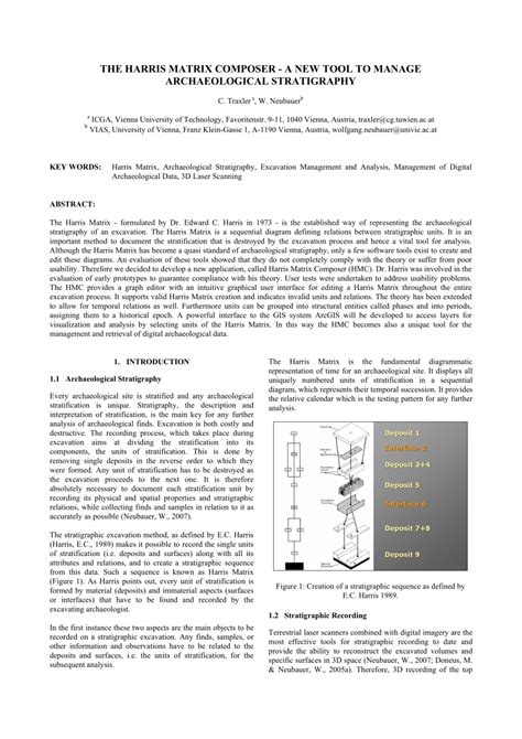 (PDF) THE HARRIS MATRIX COMPOSER-A NEW TOOL TO MANAGE ARCHAEOLOGICAL STRATIGRAPHY