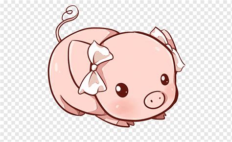 Domestic pig Paper Kavaii Drawing Illustration, Cartoon pig, cartoon Character, mammal, face png ...