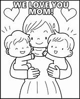 Printable Love mom coloring Page For Mothers Day sketch template