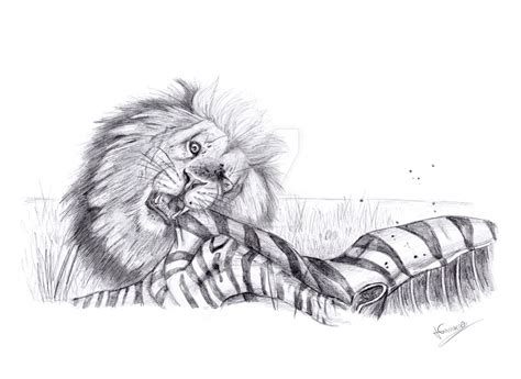 Lion eating by jesusgamarra on DeviantArt