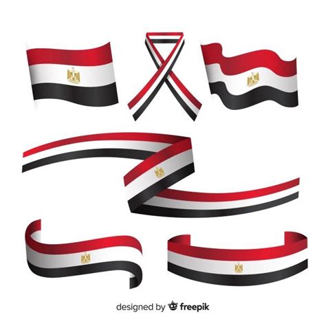 Premium Vector | Egyptian flag collection with flat design | Bandeira ...