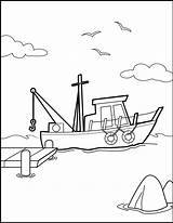 Boat Dock Coloring Pages Sketch Page sketch template