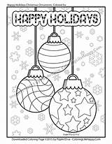 Coloring Life Happy PRINTABLE COLORING PAGE  HOLIDAY CHRISTMAS ORNAMENTS sketch template