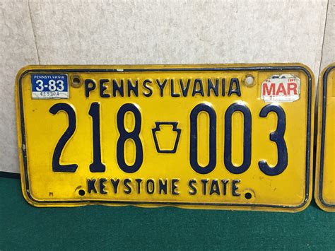 Set of 4 Vintage Pennsylvania License Plates, Car Truck 1970's 1980's 1990's