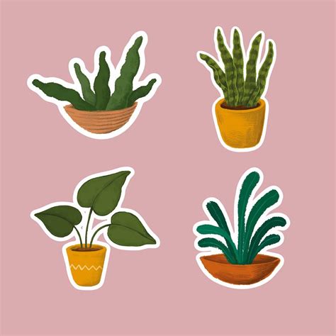Collection of hand drawn plants isolated on white background | Royalty free stock illustration ...