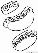 Hot Dog Coloring Pages  Coloring For Kids And Adults sketch template
