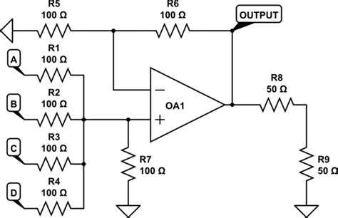 operational amplifier - Design methodology for non-inverting summing op-amp - Electrical ...