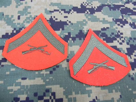 Vintage USMC Lance Corporal Uniform Insignia Rank shoulder Patch x2 for Sale - Fleetwoodmac.net