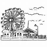 Ferris Wheel Carnival Coloring Page · Creative Fabrica sketch template