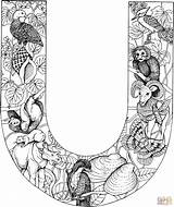 Letter U With Animals coloring Page  Free Printable Coloring Pages sketch template
