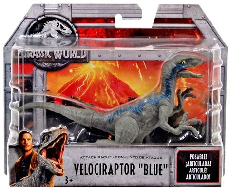 Jurassic World Fallen Kingdom Attack Pack Velociraptor Blue Action Figure Mattel - ToyWiz