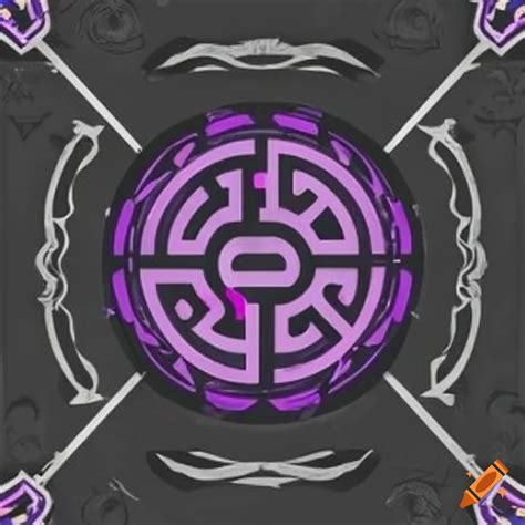 Stylish maze logo design in black, blue, purple, and silver on Craiyon