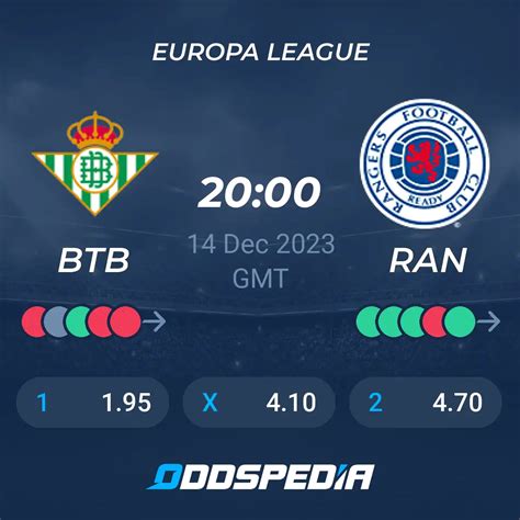 Real Betis vs Rangers» Predictions, Odds, Live Score & Stats